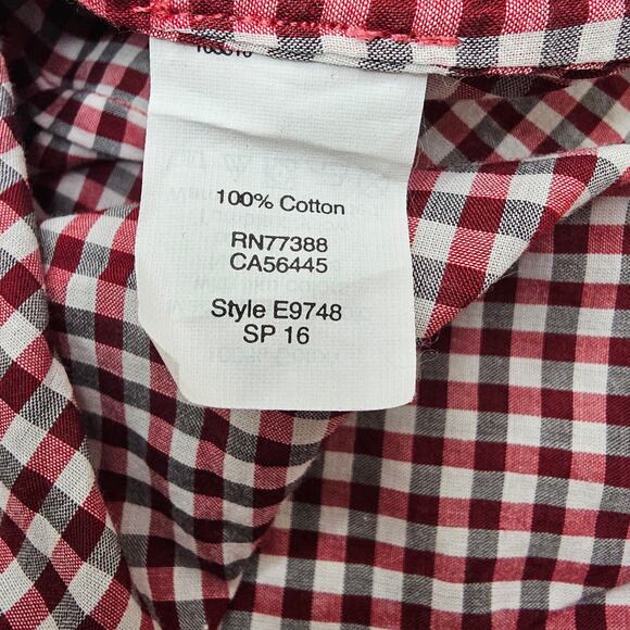 Madewell Womans size XS Bell Shift Gingham Plaid Popover Blouse Tassel Tank Top - Picture 7 of 8